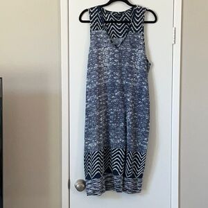 Lucky Brand Blue and White Patterned Dress